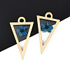 304 Stainless Steel Epoxy Resin Pendants STAS-T072-30-1