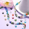 Handmade Evil Eye Lampwork Flat Round Bead Strands LAMP-L058-8mm-M-6
