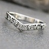 Hollow Out V-Shaped Heart Pattern Brass Finger Rings FS-WGACF43-04-2