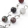 Handmade Natural African Bloodstone Beaded Chains AJEW-JB00512-02-2