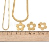 304 Stainless Steel Flower Pendant Necklaces & Ball Chain Necklaces & Stud Earrings Sets for Women SJEW-F225-04G-4