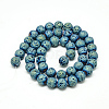 Electroplate Natural Lava Rock Beads Strands G-T058-03C-4MM-2