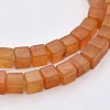 Cube Natural Red Aventurine Beads Strands G-N0154-26-1