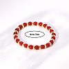 Mother's Day Natural Red Malaysia Jade Round Beads Stretch Bracelets for Women GC5847-4