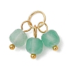 18Pcs 6 Colors Natural Flower Amazonite & White Jade & Green Aventurine & Tiger Eye Pendants PALLOY-JF05160-3