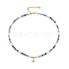 Brass Star Charm Bracelet & Necklace SJEW-JS01268-2