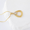 3Pcs Stainless Steel Teardrop Pendant Necklaces for Women UY8190-2