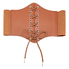 Imitation Leather Wide Elastic Chain Belt AJEW-WH0314-148B-1