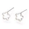 925 Sterling Silver Hollow Plum Blossom Stud Earrings STER-T005-10-4