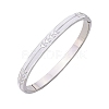 Leaf Pattern 304 Stainless Steel Hinged Bangles FS-WGBBE22-02-2