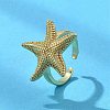 Starfish Brass Cuff Rings for Women LS-RJEW-C123-02G-2