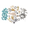 DIY Stainless Steel Findings & Steel Wires & Brass Beads & Acrylic Beads Kits DIY-XCP0003-25-2