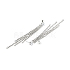 Clear Cubic Zirconia & Crystal Rhinestone Long Tassel Dangle Stud Earrings LS-EJEW-C037-07B-P-3