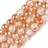 Electroplated Crackle Glass Beads Strands X-EGLA-N014-8mm-01-1