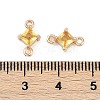 Brass Pave Glass Rhombus Links Connector Charms X1-GLAA-Q088-001D-3