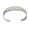 304 Stainless Steel Hollow Cuff Bangles BJEW-Z022-02P-3