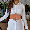 Imitation Leather Wide Elastic Chain Belt AJEW-WH0314-148B-5