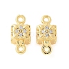 Brass Micro Pave Cubic Zirconia Connector Charms KK-U056-18G-1