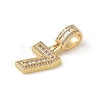 Brass Clear Cubic Zirconia European Dangle Charms KK-R003-01G-07-3