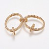 Brass Micro Pave Cubic Zirconia Links Rings KK-I614-035G-1