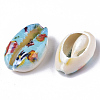 Printed Natural Cowrie Shell Beads X-SSHEL-R047-01-C01-3