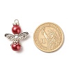 Baking Paint Pearlized Glass Pearl Pendants PALLOY-JF01576-2
