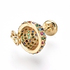 Brass Micro Pave Cubic Zirconia Charms ZIRC-I032-31G-3