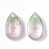 Two Tone Transparent Spray Painted Glass Charms X-GLAA-T017-02-B01-3