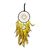 Iron Woven Web/Net with Feather Pendant Decorations AJEW-B017-19-2