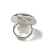 Natural Quartz Crystal Round Adjustable Rings RJEW-K371-09S-29-4