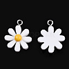 Opaque Resin Pendants RESI-WH0037-01B-2