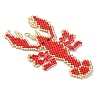 Beaded Crayfish Charms PALLOY-CJ00175-3