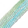 Transparent Gradient Color Glass Beads Strands GLAA-H021-01B-24-2