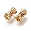 Brass Micro Pave Cubic Zirconia Beads KK-M318-22G-2