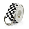 Tartan Pattern Cloth Chain Belt with Alloy Clasp for Women GUQI-PW0001-234B-1