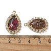 Natural Rhodonite Faceted Teardrop Pendants G-I375-01G-09-3