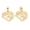 Real 18K Gold Plated Brass  Pendants KK-J042-43G-W-1