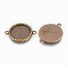 Zinc Alloy Cabochon Connector Settings PALLOY-A15774-AB-FF-2