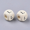 Printed Natural Wood Beads WOOD-T026-001L-2