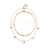 Brass Pendant Necklaces & Paperclip Chain Necklaces Sets NJEW-JN03027-1