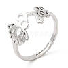304 Stainless Steel Yoga & Infinity Adjustable Ring for Women RJEW-M149-19P-3