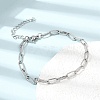 4MM 304 Stainless Steel Textured Paperclip Chain Bracelets for Man and Women SA-CBAB767-11P-1