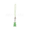 Opaque Resin Bear Mobile Straps HJEW-JM00893-3