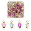 100Pcs Clear Acrylic Faceted Cube Connector Charms PALLOY-FS00042-01-1