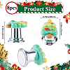 Zinc Alloy & Resin Christmas Tree Shaped Toilet Tank Button AJEW-WH20008-21B-01-2