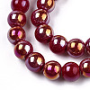Electroplate Opaque Glass Beads Strands GLAA-T032-P6mm-AB05-2