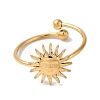 Ion Plating(IP) 304 Stainless Steel Sun Open Cuff Rings for Women RJEW-M167-09C-G-2