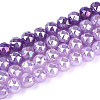 Anti-Tarnish Electroplate Glass Beads Strands GLAA-N064-8mm-08-1