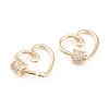 Brass Micro Pave Clear Cubic Zirconia Screw Carabiner Lock Charms KK-F814-31G-2