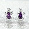 Tortoise Zinc Alloy Cubic Zirconia Stud Earrings WG8EE25-04-1